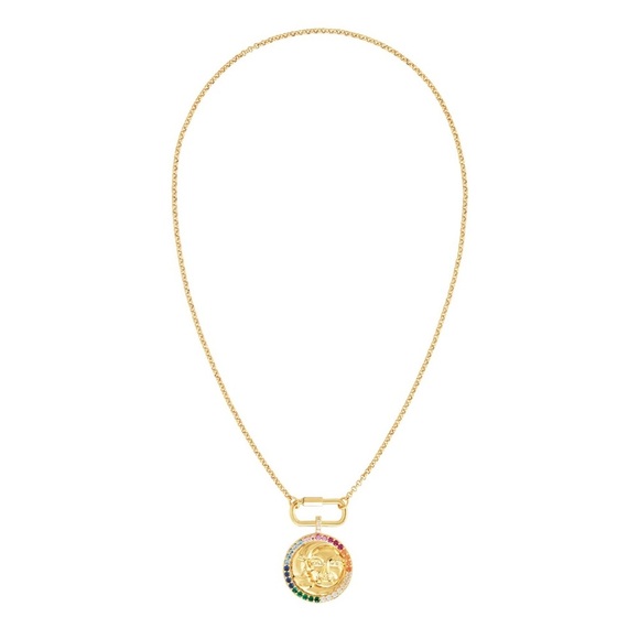 New! CELESTE STARRE Bali Moon Sun 18K Gold Plated Necklace - Picture 3 of 8